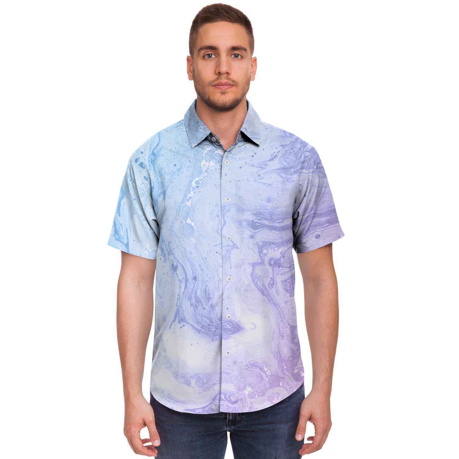Pastel Marble Men's Short Sleeve Shirt-grizzshop