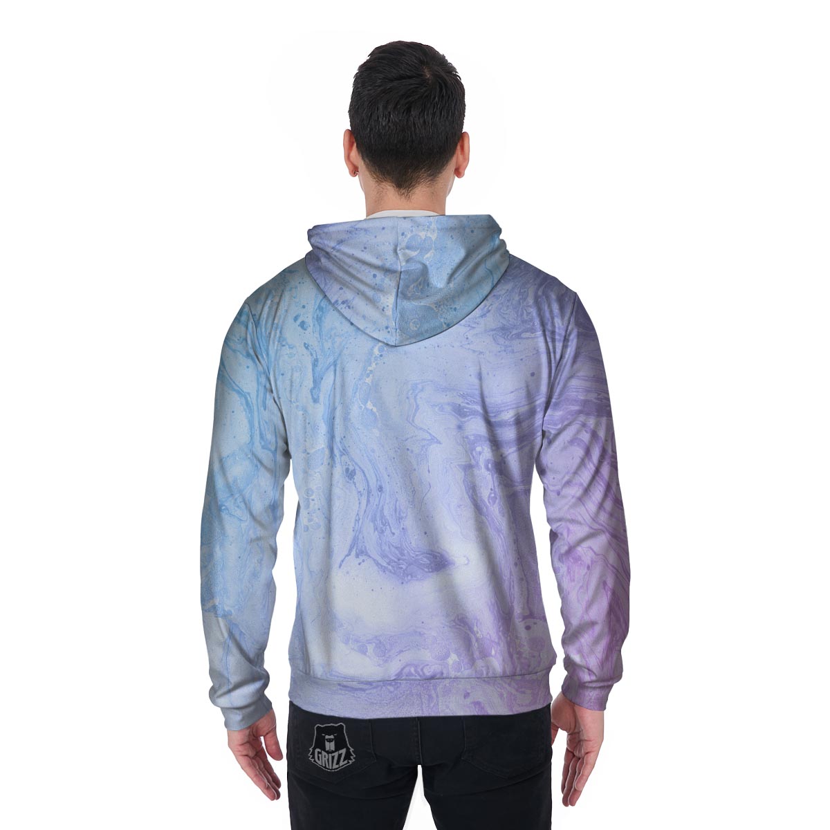 Pastel Marble Men's Zip Up Hoodie-grizzshop