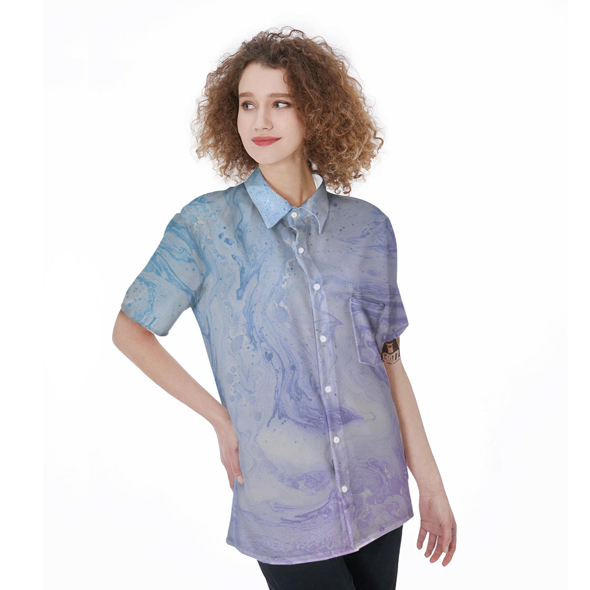 Pastel Marble Women's Short Sleeve Shirts-grizzshop