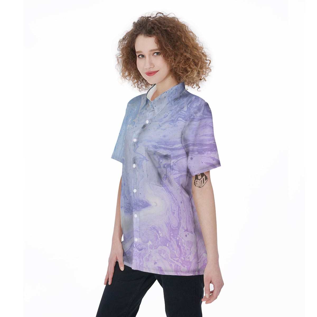 Pastel Marble Women's Short Sleeve Shirts-grizzshop