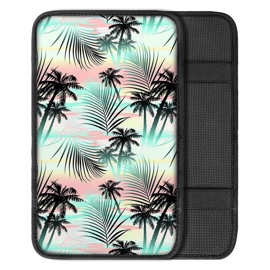 Pastel Palm Tree Hawaiian Print Car Console Cover-grizzshop