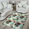 Pastel Palm Tree Hawaiian Print Floor Mat-grizzshop