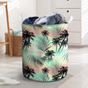 Pastel Palm Tree Hawaiian Print Laundry Basket-grizzshop