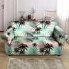 Pastel Palm Tree Hawaiian Print Loveseat Cover-grizzshop