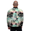 Pastel Palm Tree Hawaiian Print Men's Bomber Jacket-grizzshop