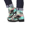 Pastel Palm Tree Hawaiian Print Men's Boots-grizzshop