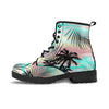 Pastel Palm Tree Hawaiian Print Men's Boots-grizzshop