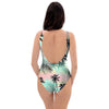 Pastel Palm Tree Hawaiian Print One Piece Swimsuite-grizzshop