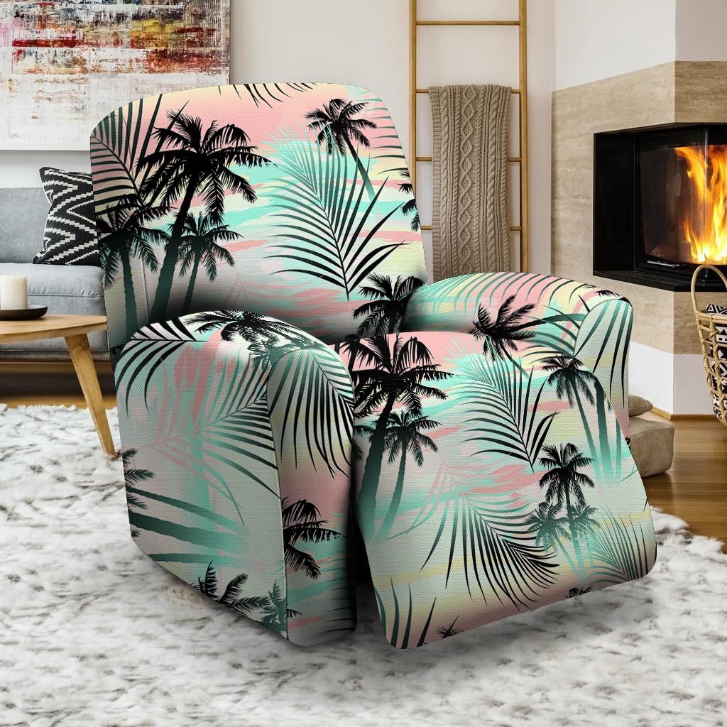 Pastel Palm Tree Hawaiian Print Recliner Cover-grizzshop