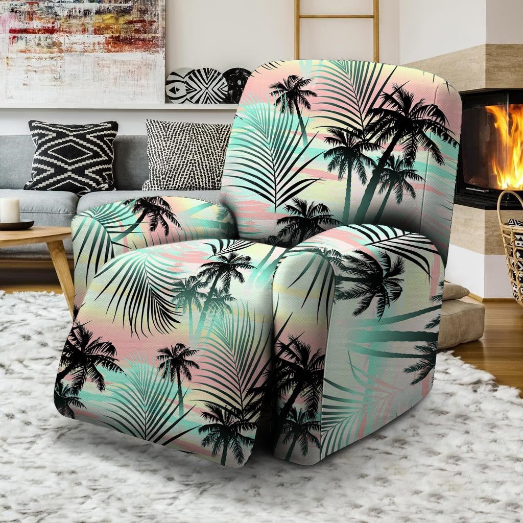 Pastel Palm Tree Hawaiian Print Recliner Cover-grizzshop