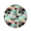 Pastel Palm Tree Hawaiian Print Round Rug-grizzshop