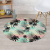 Pastel Palm Tree Hawaiian Print Round Rug-grizzshop