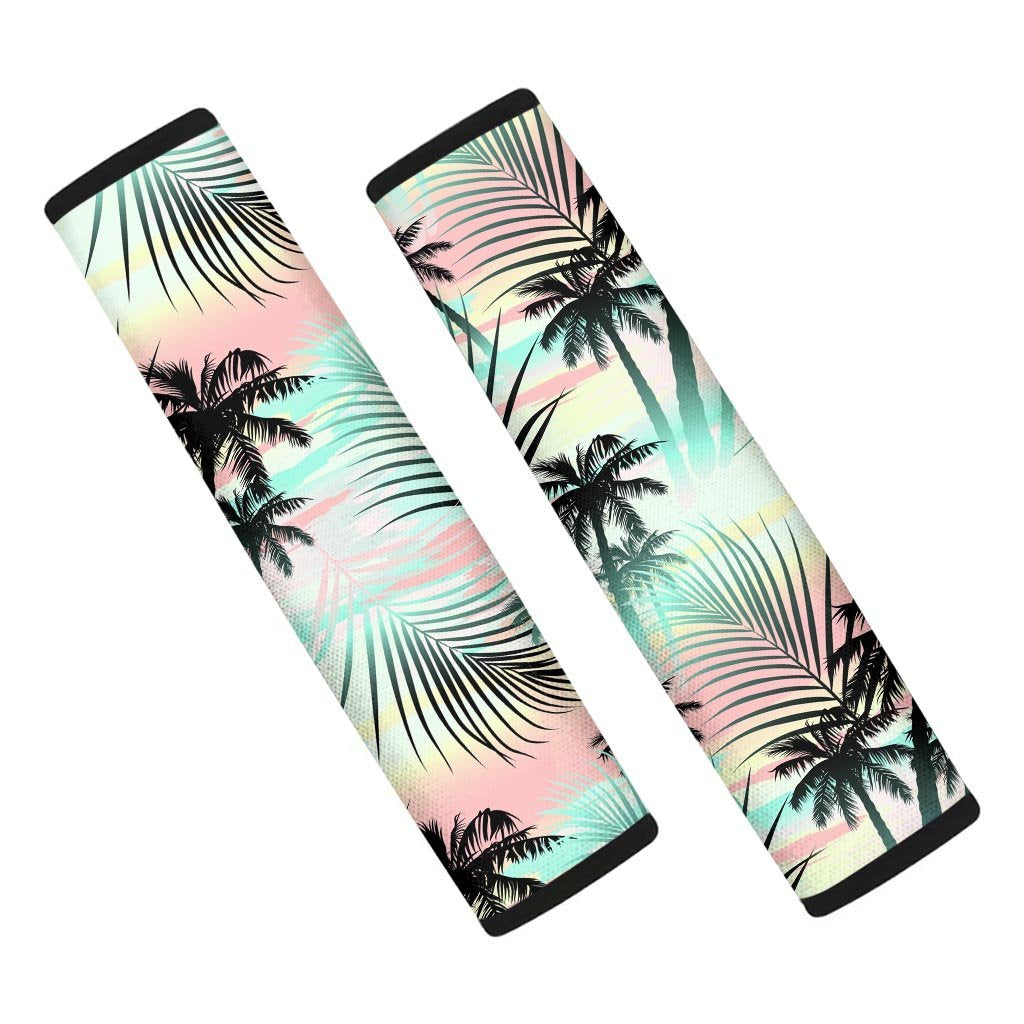 Pastel Palm Tree Hawaiian Print Seat Belt Cover-grizzshop