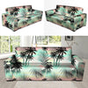 Pastel Palm Tree Hawaiian Print Sofa Cover-grizzshop