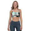 Pastel Palm Tree Hawaiian Print Sports Bra-grizzshop