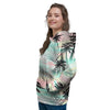 Pastel Palm Tree Hawaiian Print Women's Hoodie-grizzshop