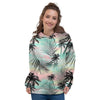 Pastel Palm Tree Hawaiian Print Women's Hoodie-grizzshop