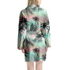 Pastel Palm Tree Hawaiian Print Women's Robe-grizzshop