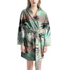 Pastel Palm Tree Hawaiian Print Women's Robe-grizzshop