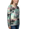 Pastel Palm Tree Hawaiian Print Women's Sweatshirt-grizzshop