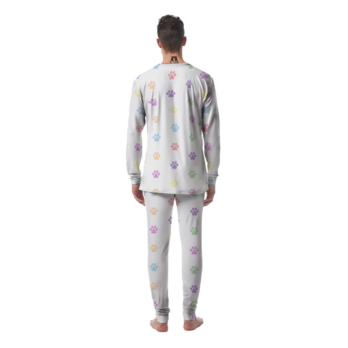 Pastel Paw Print Men's Pajamas-grizzshop