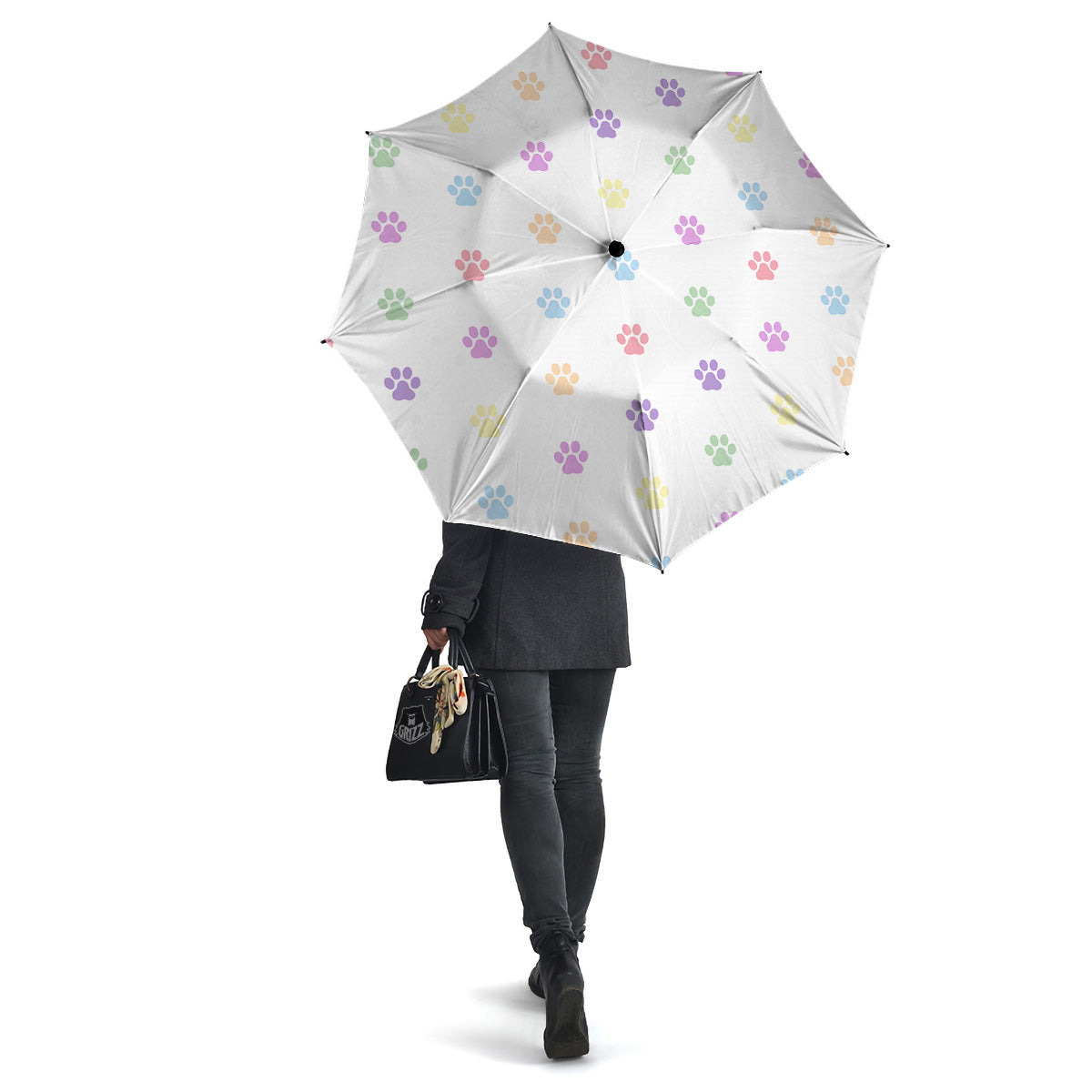 Pastel Paw Print Umbrella-grizzshop