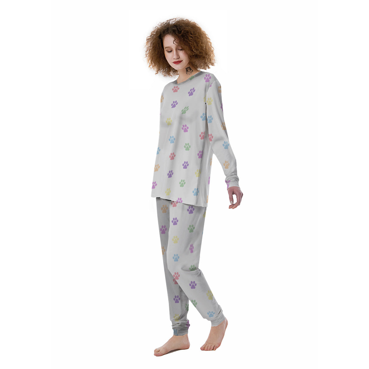 Pastel Paw Print Women's Pajamas-grizzshop