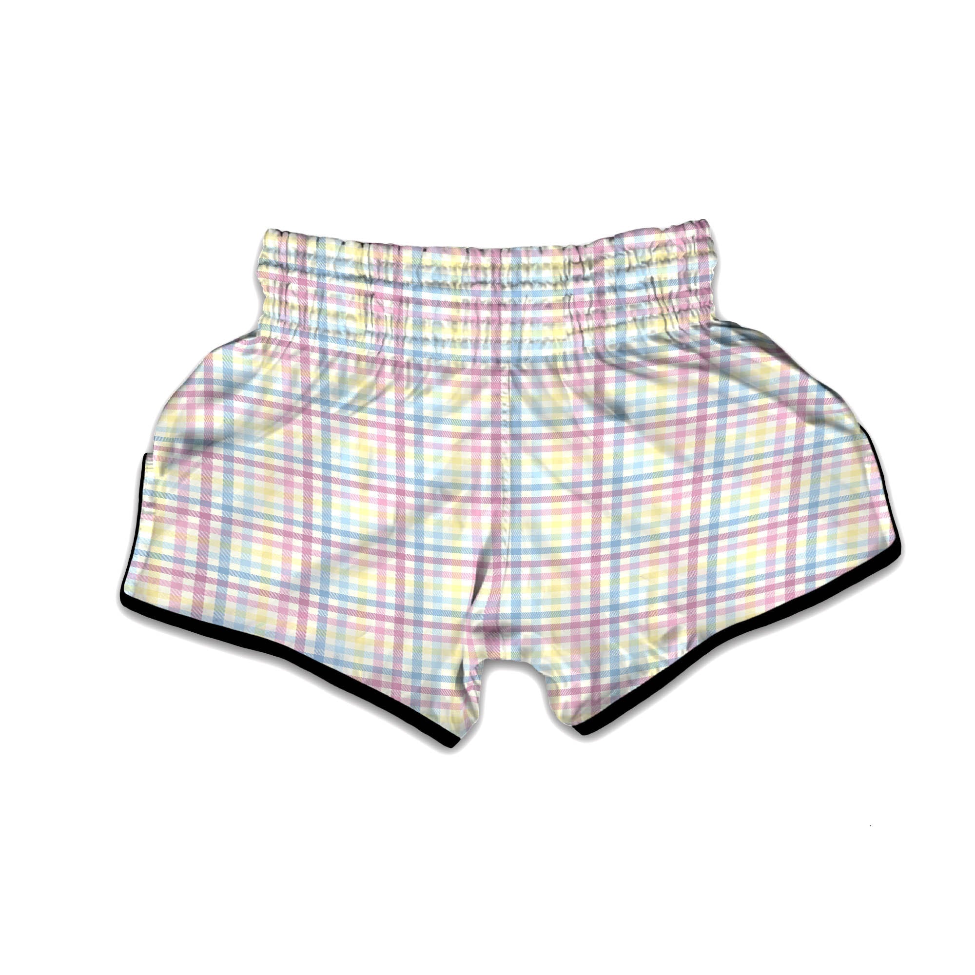 Pastel Plaid Cotton Candy Print Pattern Muay Thai Boxing Shorts-grizzshop