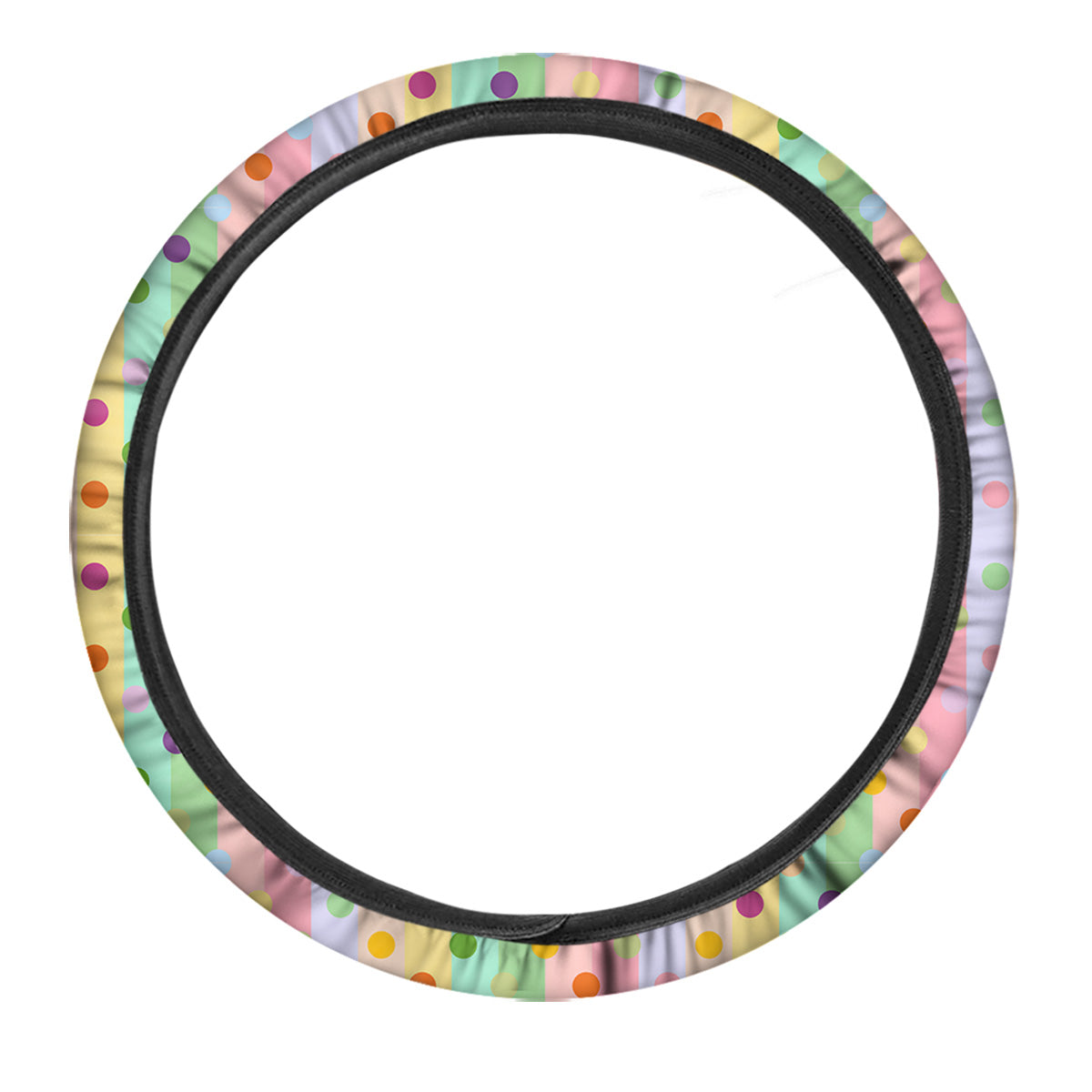 Pastel Polka Dots Print Pattern Car Steering Wheel Cover-grizzshop