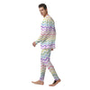 Pastel Wave Striped Print Men's Pajamas-grizzshop