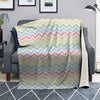 Pastel Zigzag Print Pattern Blanket-grizzshop