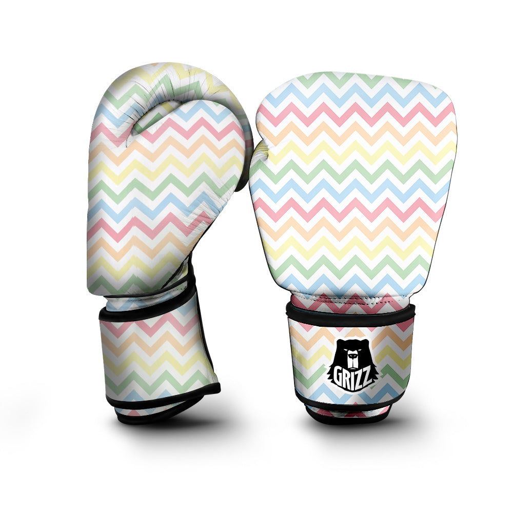 Pastel Zigzag Print Pattern Boxing Gloves-grizzshop