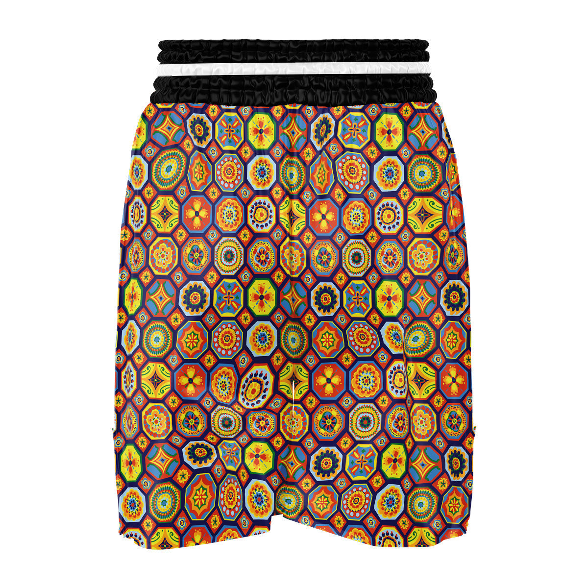 Patchwork Abstract Floral Colorful Print Pattern Boxing Shorts-grizzshop