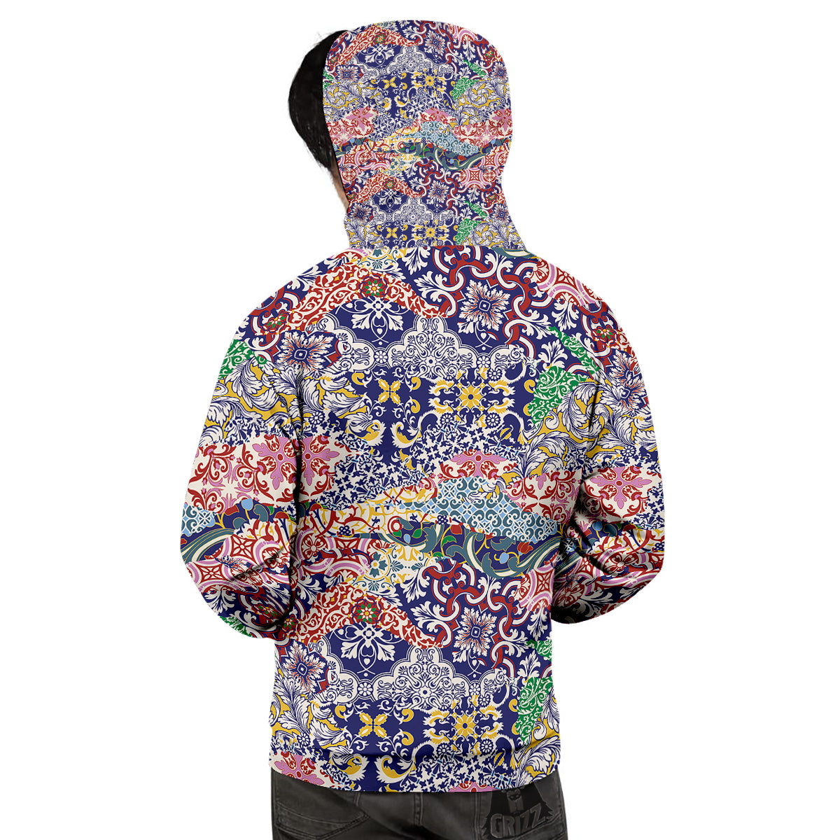 Patchwork Azulejos Tiles Print Pattern Men's Hoodie-grizzshop