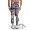 Patchwork Azulejos Tiles Print Pattern Men's Leggings-grizzshop