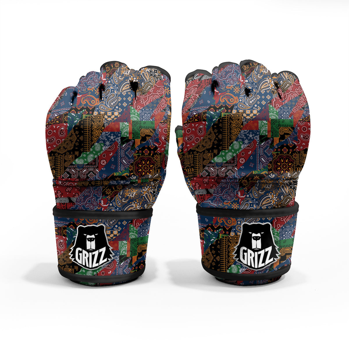 Patchwork Bandanna Print Pattern MMA Gloves-grizzshop