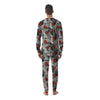 Patchwork Black White And Floral Print Pattern Men's Pajamas-grizzshop