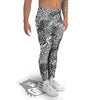 Patchwork Black White Animal Skins Print Pattern Men's Leggings-grizzshop