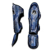 Patchwork Blue Denim Print Pattern Muay Thai Shin Guards-grizzshop