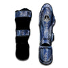 Patchwork Blue Denim Print Pattern Muay Thai Shin Guards-grizzshop