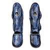 Patchwork Blue Denim Print Pattern Muay Thai Shin Guards-grizzshop