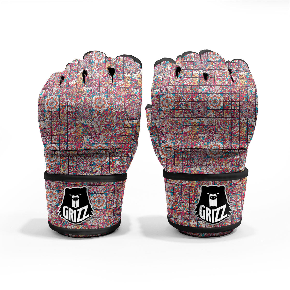 Patchwork Bohemian Print Pattern MMA Gloves-grizzshop