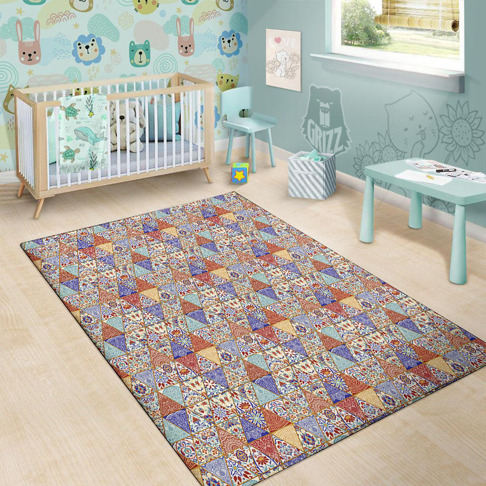 Patchwork Boho Mandala Print Pattern Floor Mat-grizzshop