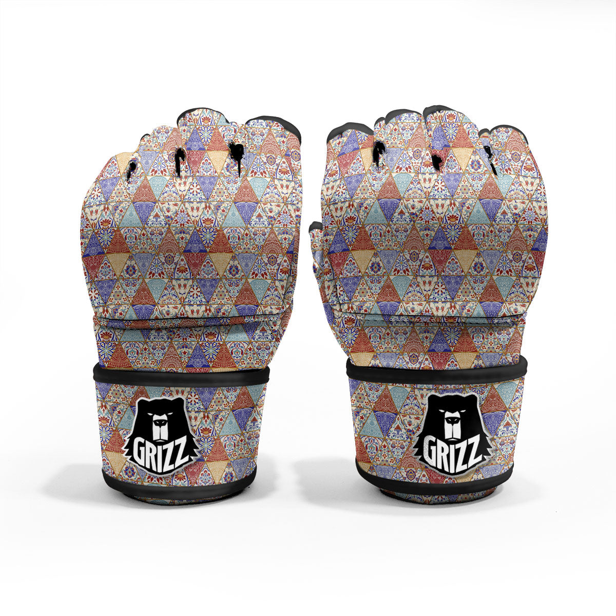 Patchwork Boho Mandala Print Pattern MMA Gloves-grizzshop