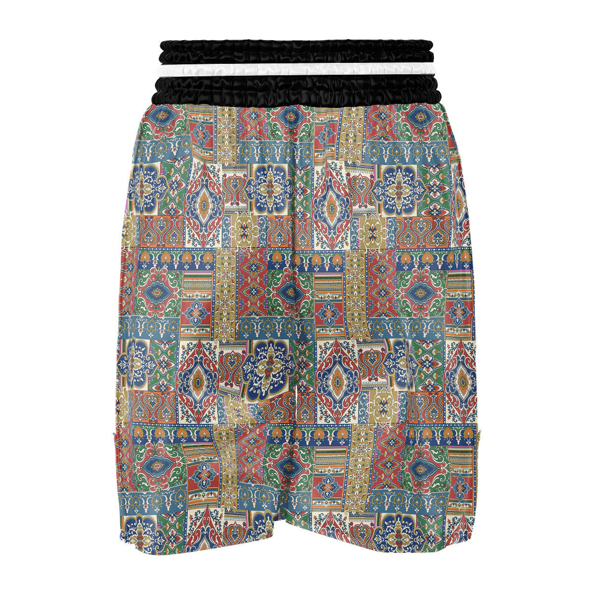 Patchwork Damask Vintage Print Pattern Boxing Shorts-grizzshop