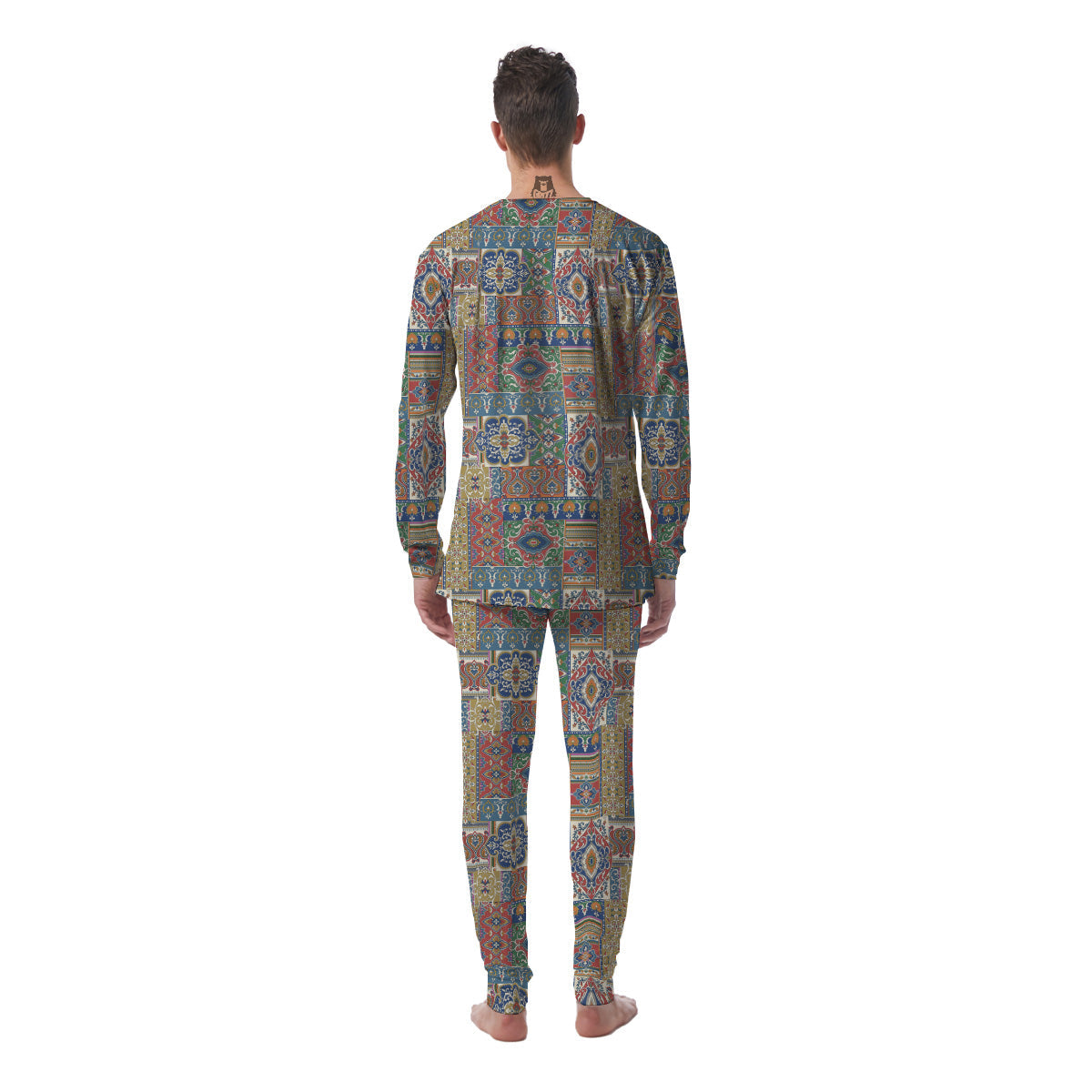 Patchwork Damask Vintage Print Pattern Men's Pajamas-grizzshop