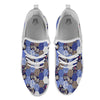 Patchwork Denim And Plaid Print Pattern White Athletic Shoes-grizzshop