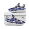 Patchwork Denim And Plaid Print Pattern White Athletic Shoes-grizzshop