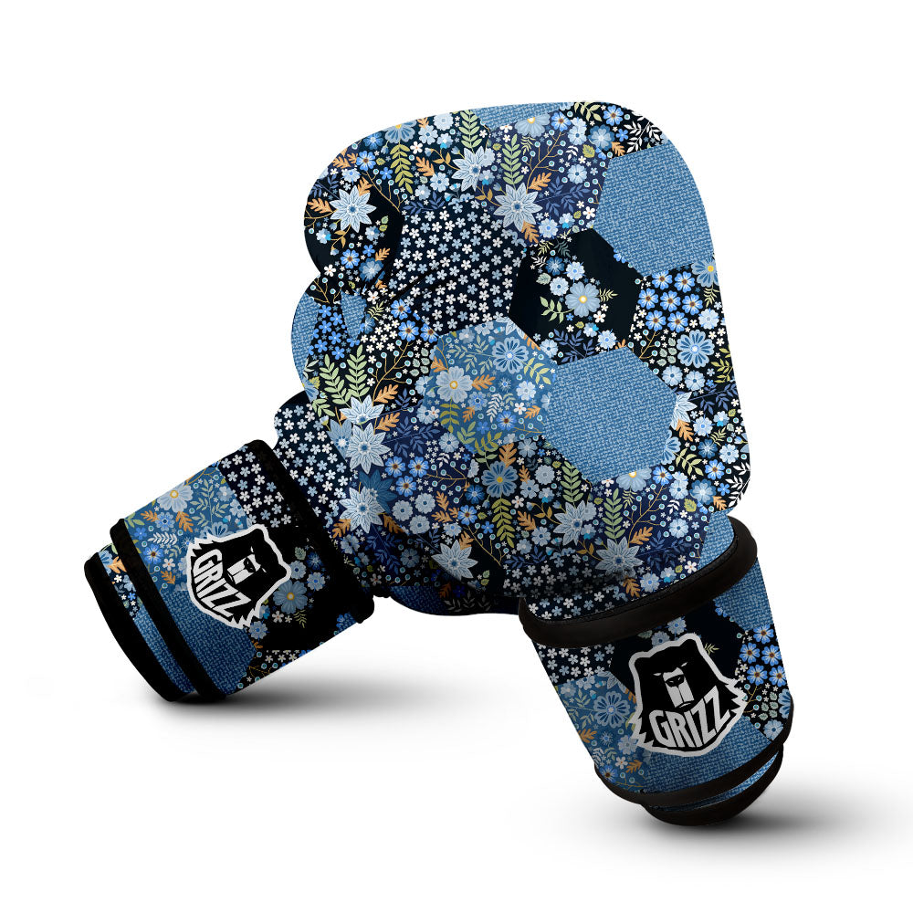 Patchwork Ethnic Floral Print Pattern Boxing Gloves-grizzshop