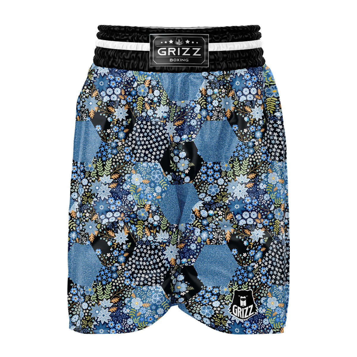 Patchwork Ethnic Floral Print Pattern Boxing Shorts-grizzshop